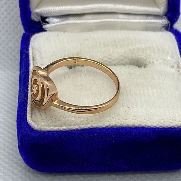 💛 Rose Gold Swirl Heart & CZ Ring - Picture 4 of 6